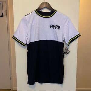 NWT Five By Five Hype Crew Neck T-Shirt Mens Size Large Black White Yellow